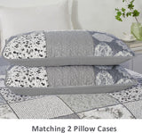 Nurturing Quilted Coverlet and Pillowcases Set: Perfect for Restful Sleep - Queen size - Top-Down View