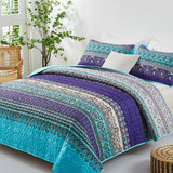 Tranquil Quilted coverlet and pillowcovers set: Perfect for Relaxation - Queen size - Front View