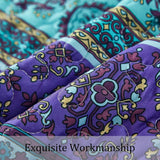 Tranquil Quilted coverlet and pillowcovers set: Perfect for Relaxation - Queen size - Close-Up Angle
