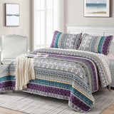 Aesthetic Quilted Bedspread and Pillowcases Set: Unify Your Bedroom's Look - Queen size - Front View