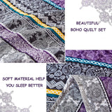 Aesthetic Quilted Bedspread and Pillowcases Set: Unify Your Bedroom's Look - Queen size - Rear View