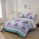 Handsome Quilted Bedspread and Pillowcases Set: Strong, Sturdy, and Stylish - Queen size - Front View
