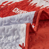 Winter Wonderland snowman santa Christmas Queen Bedspread Set - Close-Up Angle