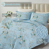Heavenly Quilted coverlet and pillowcovers set: Cozy and Warm - Queen size - Front View