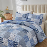 Vintage-Inspired Big Check Queen Bedding Set Cozy & Stylish - Front View