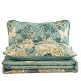 Meadow Butterfly Green Quilted Bedspread Set with Floral Details and Pillowcases - Extra Image