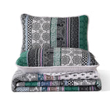 Romantic Blush green grey 3 Pc Bedspread & Pillow Cover Set - Extra Image