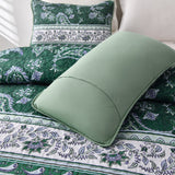 Breezy Tropical green Cozy 3 Pc Bedspread & Pillow Cover Set - Rear View