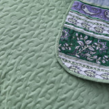 Breezy Tropical green Cozy 3 Pc Bedspread & Pillow Cover Set - Low Angle