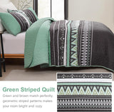 Neutral Quilted bedspread and pillowcovers set: Versatile Style - Queen size - Side View
