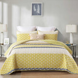 Ornate Quilted coverlet and pillowcovers set: Embellished Beauty - Queen size - Side View