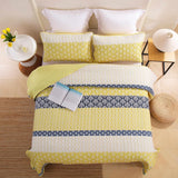 Ornate Quilted coverlet and pillowcovers set: Embellished Beauty - Queen size - Rear View