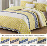 Ornate Quilted coverlet and pillowcovers set: Embellished Beauty - Queen size - Close-Up Angle