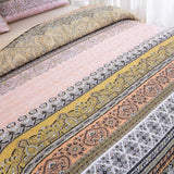 Crafted Quilted Bedspread and Pillowcases Set: A Testament to Skilled Craftsmanship - Queen size - Rear View