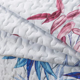 Floral Quilted bedspread and pillowcovers set: Embrace Nature Indoors - Queen size - Rear View