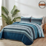 Opalescent Quilted coverlet and pillowcovers set: Shimmering Beauty - Queen size