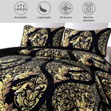 Luminous Quilted Coverlet and Pillowcases Set: Brighten Your Bedroom Atmosphere - Queen size - Top-Down View
