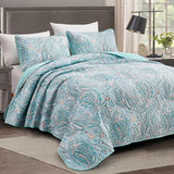 Distinctive Quilted Coverlet and Pillowcases Set: Make a Bold Statement - Queen size - Front View