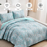 Distinctive Quilted Coverlet and Pillowcases Set: Make a Bold Statement - Queen size - Top-Down View
