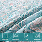 Distinctive Quilted Coverlet and Pillowcases Set: Make a Bold Statement - Queen size - Close-Up Angle