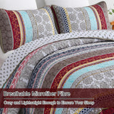 Ethereal Textured bloom 3 Pc Bedspread & Pillow Cover Set - 45-Degree Angle