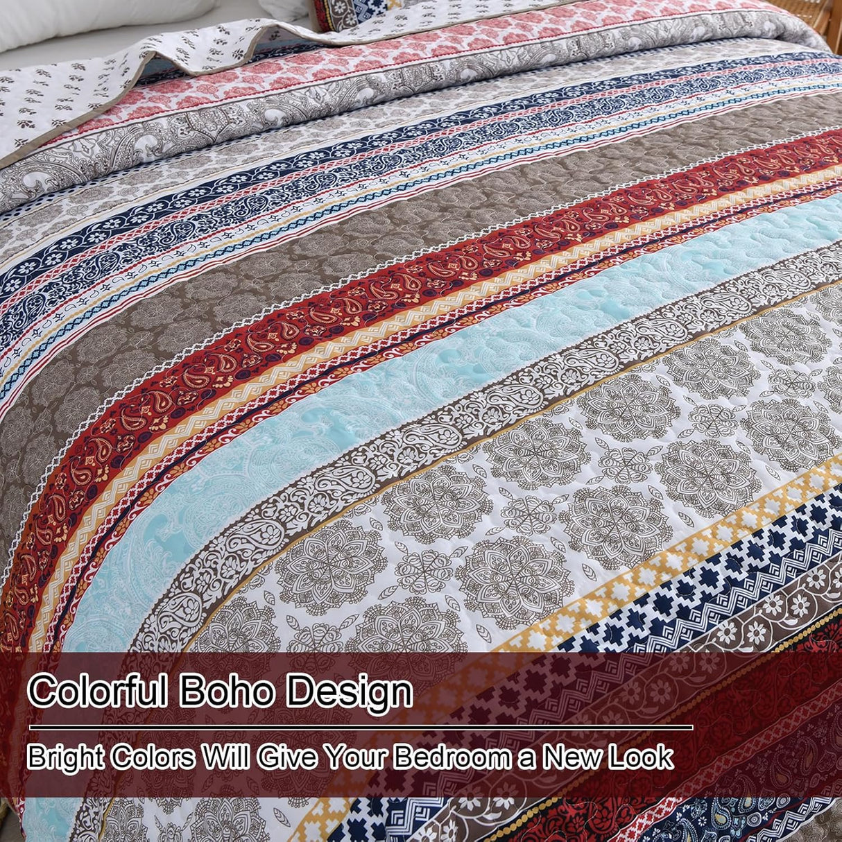 Ethereal Textured bloom 3 Pc Bedspread & Pillow Cover Set