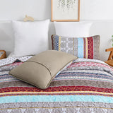 Ethereal Textured bloom 3 Pc Bedspread & Pillow Cover Set - Low Angle