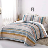 Graceful Quilted Coverlet and Pillowcases Set: Timeless Beauty and Comfort - Queen size - Front View