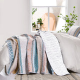 Graceful Quilted Coverlet and Pillowcases Set: Timeless Beauty and Comfort - Queen size - Rear View
