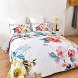 Vibrant Quilted Bedspread and Pillowcases Set: Add Color and Comfort to Your Space - Queen size - Low Angle