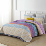 Quirky Quilted coverlet and pillowcovers set: Add Personality to Your Space - Queen size - Front View