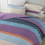 Quirky Quilted coverlet and pillowcovers set: Add Personality to Your Space - Queen size - Side View