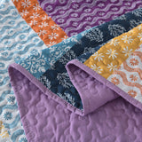 Quirky Quilted coverlet and pillowcovers set: Add Personality to Your Space - Queen size - 45-Degree Angle
