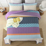 Quirky Quilted coverlet and pillowcovers set: Add Personality to Your Space - Queen size - Low Angle