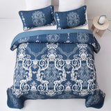 Alluring Quilted bedspread and pillowcovers set: Luxurious Bedroom Addition - Queen size - Front View