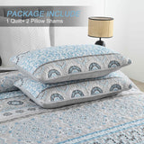 Joyful Quilted coverlet and pillowcovers set: Brighten Up Your Bedroom - Queen size - Rear View