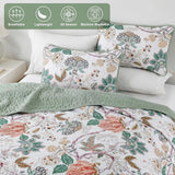 Understated Quilted coverlet and pillowcovers set: Subtle Elegance - Queen size - Top-Down View