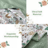 Understated Quilted coverlet and pillowcovers set: Subtle Elegance - Queen size - Rear View