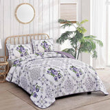 Kaleidoscopic Quilted coverlet and pillowcovers set: Burst of Colors - Queen size - Front View
