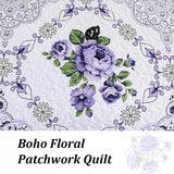 Kaleidoscopic Quilted coverlet and pillowcovers set: Burst of Colors - Queen size - 45-Degree Angle
