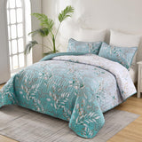 Radiating Quilted bedspread and pillowcovers set: Shine in Your Bedroom - Queen size - Front View