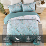 Radiating Quilted bedspread and pillowcovers set: Shine in Your Bedroom - Queen size - Top-Down View