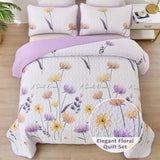 Knit Quilted coverlet and pillowcovers set: Cozy and Textured - Queen size - Front View