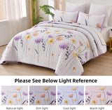 Knit Quilted coverlet and pillowcovers set: Cozy and Textured - Queen size - Top-Down View