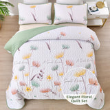 Intricate Quilted Coverlet and Pillowcases Set: A Work of Art for Your Bedroom - Queen size - Front View
