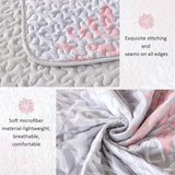 Mosaic Quilted coverlet and pillowcovers set: Unique Patchwork Design - Queen size - 45-Degree Angle