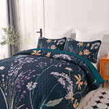 Abstract Quilted coverlet and pillowcovers set: Unique and Artistic - Queen size - Top-Down View