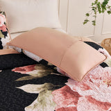 Blossom Trio Quilted Coverlet Set with Pillowcases (Black, Red & Pink - Close-Up Angle