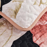Blossom Trio Quilted Coverlet Set with Pillowcases (Black, Red & Pink - Extra Image
