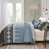 Ambient bloom sky black hour Comforter Set – Aesthetic 3-Piece Bedroom Mood - Side View